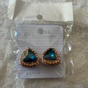 Rose Gold and Teal Earings